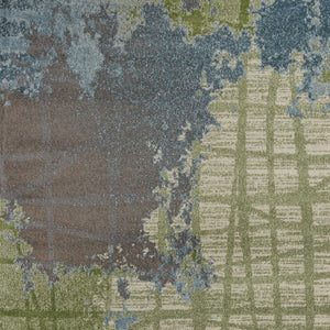 HomeRoots 8' Contemporary Green Blue Abstract Area Rug - Durable Machine Woven Design for Modern Interiors 5' X 8' 352508
