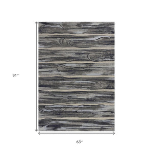 HomeRoots 8' Gray Blue and Black Abstract Area Rug - Modern Design, Durable, Soft, Perfect for Busy Homes 5' X 8' 352510