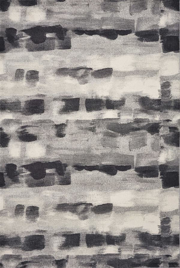 HomeRoots 8' Abstract Area Rug in Gray, Black & Ivory - Modern Design for Sophisticated Home Décor and Comfort 5' X 8' 352512