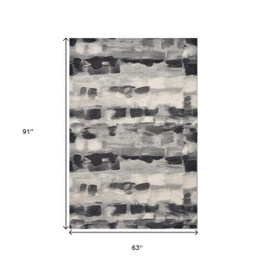 HomeRoots 8' Abstract Area Rug in Gray, Black & Ivory - Modern Design for Sophisticated Home Décor and Comfort 5' X 8' 352512