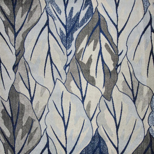 HomeRoots 8' Gray and Navy Blue Botanical Leaves Area Rug - Stylish, Durable, and Perfect for Any Room Decor 5' X 8' 352514