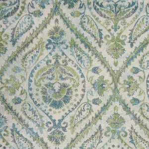 HomeRoots 7' Bold Green, Ivory & Teal Medallion Area Rug - Stylish, Durable, and Low-Maintenance for Any Room 5' X 8' 352517
