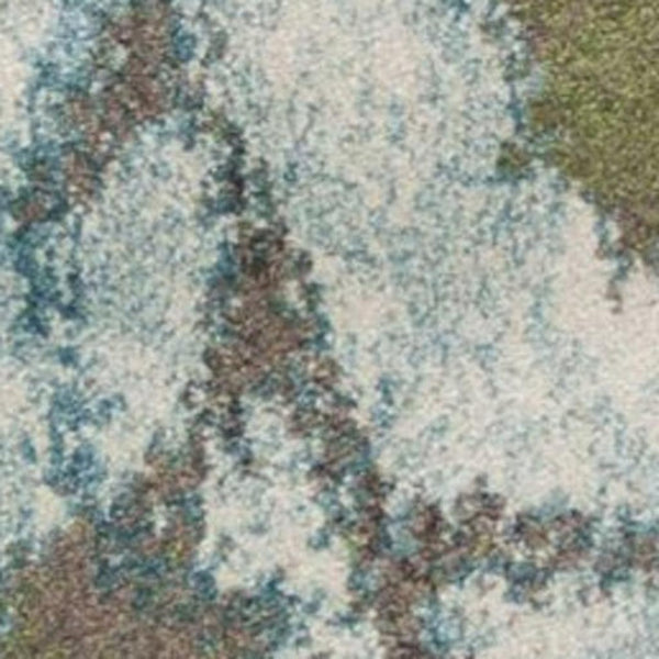HomeRoots 8' Vibrant Teal Blue Floral Vines Area Rug - Durable, Stain-Resistant, Perfect for Homes with Kids & Pets 5' X 8' 352518