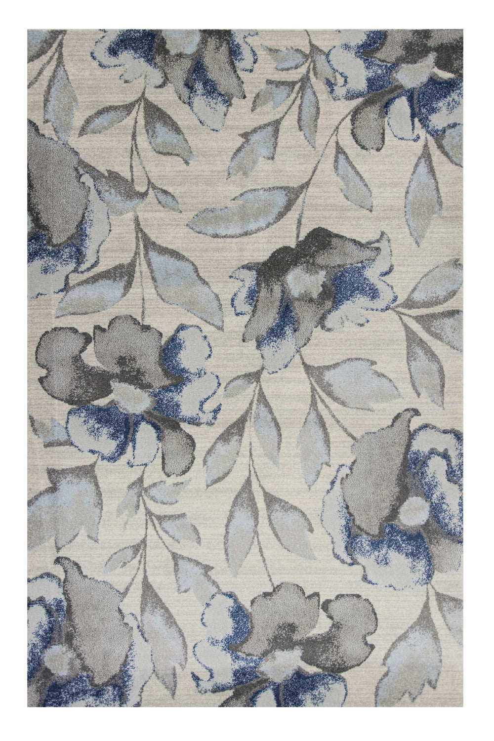Homeroots 5' X 8' Grey Or Blue Floral Indoor Area Rug  Polypropylene 352519