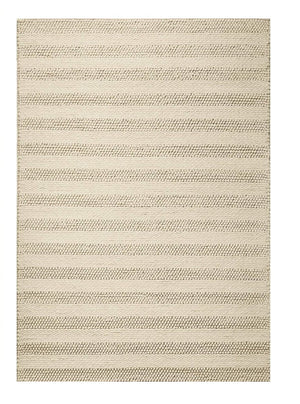 HomeRoots 5' Hand-Woven Ivory and White New Zealand Lambs Wool Area Rug for Stylish Home Décor and Comfort 3' X 5' 352534
