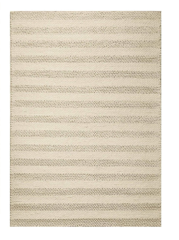 HomeRoots 5' Hand-Woven Ivory and White New Zealand Lambs Wool Area Rug for Stylish Home Décor and Comfort 3' X 5' 352534