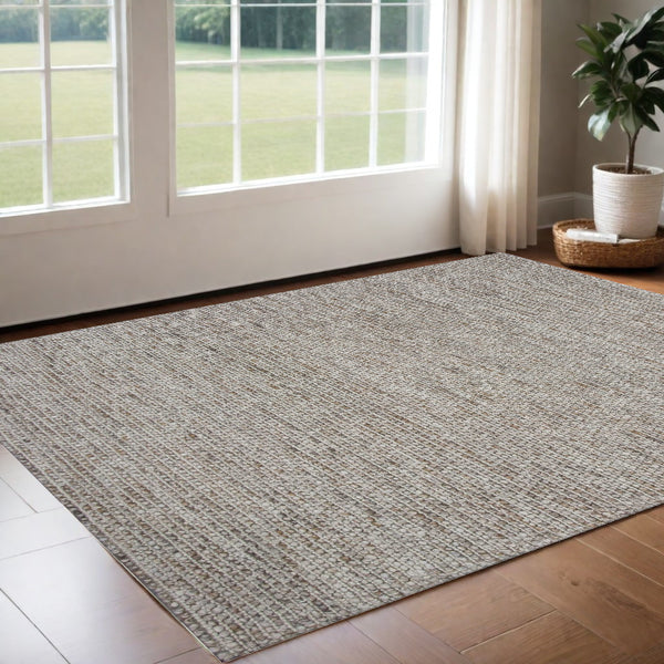 Homeroots 3' X 5' Natural Wool Handmade Area Rug  Wool 352535