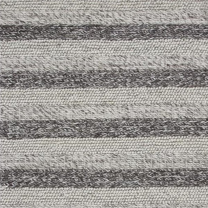Homeroots 3' X 5' Grey White Hand Woven Knobby Stripes Indoor Area Rug  Wool 352536