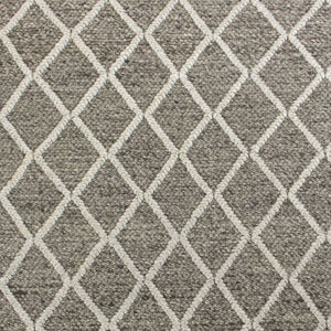 Homeroots 3' X 5' Dark Grey Hand Woven Diamond Pattern Indoor Area Rug  Wool 352538