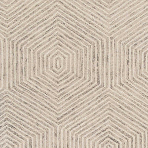 Homeroots 5' X 7' Ivory Geometric Hexagon Wool Indoor Area Rug  Wool 352547