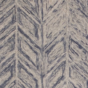 Homeroots 5' X 7' Blue Hand Tufted Wool Herringbone Indoor Area Rug  Wool 352548