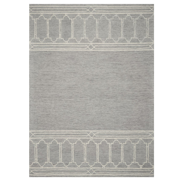 Homeroots 5' X 7' Grey Geometric Pattern Wool Indoor Area Rug  Wool 352551