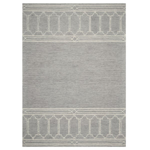 Homeroots 5' X 7' Grey Geometric Pattern Wool Indoor Area Rug  Wool 352551