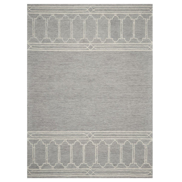 Homeroots 5' X 7' Grey Geometric Pattern Wool Indoor Area Rug  Wool 352551