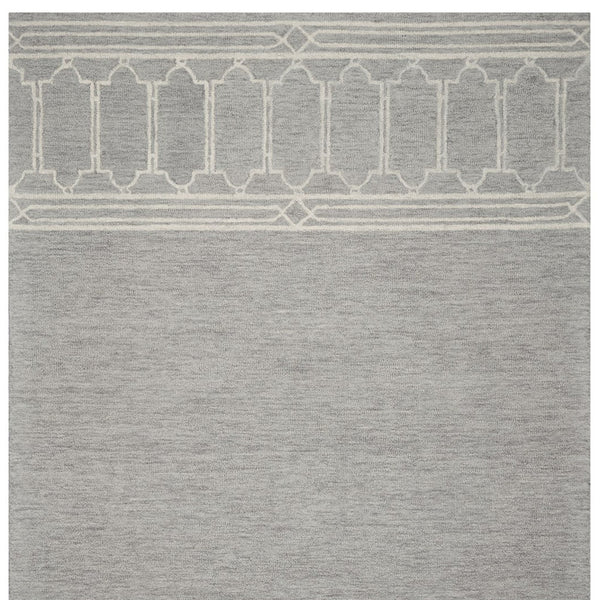 Homeroots 5' X 7' Grey Geometric Pattern Wool Indoor Area Rug  Wool 352551