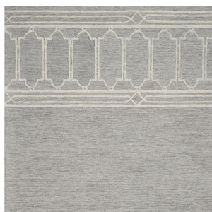Homeroots 5' X 7' Grey Geometric Pattern Wool Indoor Area Rug  Wool 352551