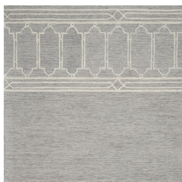 Homeroots 5' X 7' Grey Geometric Pattern Wool Indoor Area Rug  Wool 352551