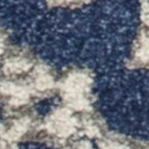 HomeRoots 7' Elegant Blue and Ivory Floral Medallion Area Rug - Durable, Stain-Resistant, Low-Maintenance Design 7' X 9' 352598