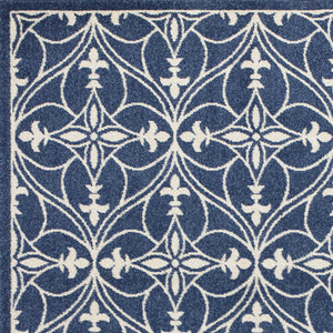 Homeroots 7' X 9' Denim Vintage Trellis Uv Treated Indoor Area Rug  Polypropylene 352600