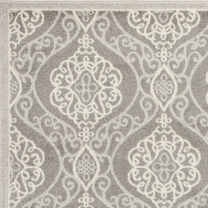 HomeRoots 7' Silver Moroccan-Inspired Area Rug for Indoor & Outdoor Living - Durable, Easy to Maintain, Stylish 7' x 10' 352601