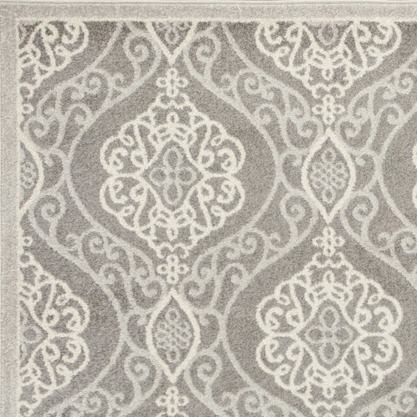 HomeRoots 7' Silver Moroccan-Inspired Area Rug for Indoor & Outdoor Living - Durable, Easy to Maintain, Stylish 7' x 10' 352601