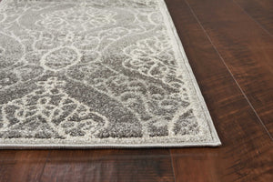 HomeRoots 7' Silver Moroccan-Inspired Area Rug for Indoor & Outdoor Living - Durable, Easy to Maintain, Stylish 7' x 10' 352601