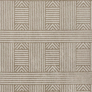 Homeroots 7' X 9' Beige And Ivory Geometric Indoor Outdoor Area Rug  Polypropylene 352602