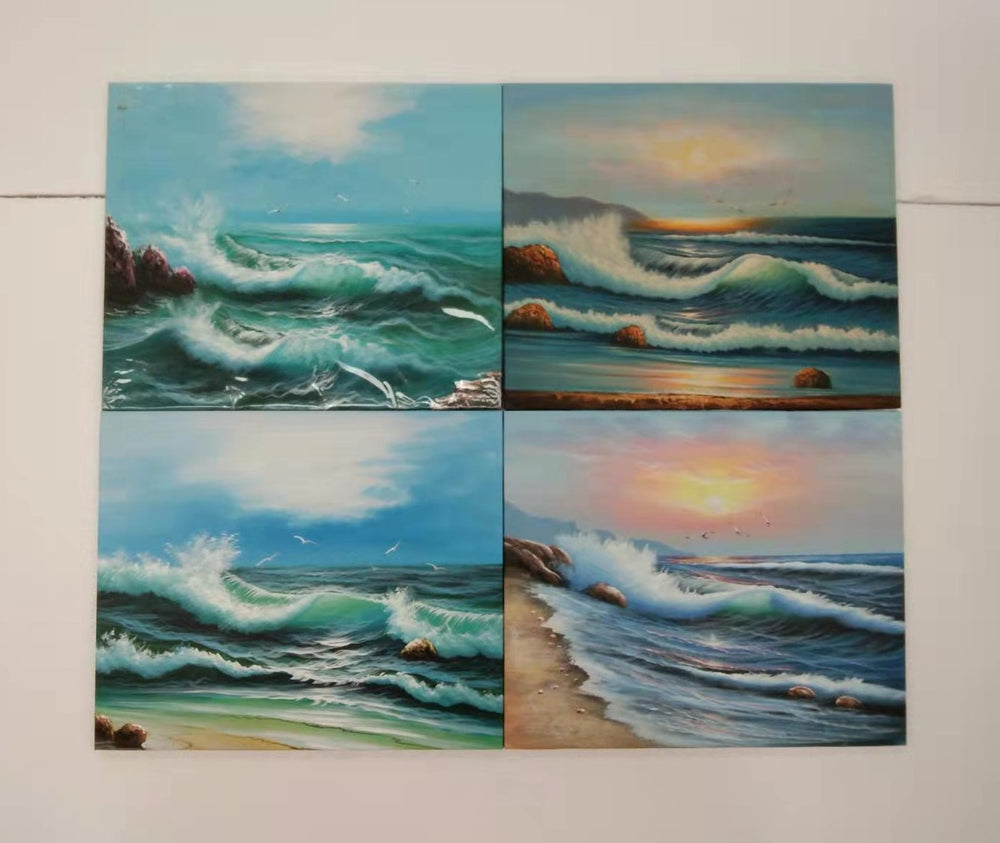 Lilys Set Of 4 Oil Painting-Waves 24X20H 3526