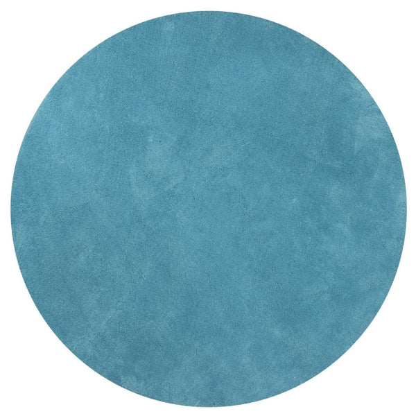 HomeRoots 8' Blue Hand-Woven Round Rug - Artisan Crafted, Durable Polyester, Perfect for Cozy Living Spaces 6' Round 352616