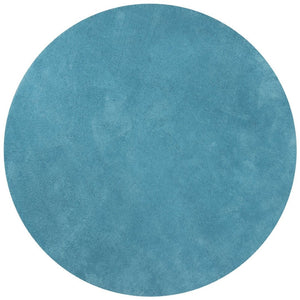 HomeRoots 8' Blue Hand-Woven Round Rug - Artisan Crafted, Durable Polyester, Perfect for Cozy Living Spaces 6' Round 352616