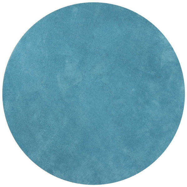 HomeRoots 8' Blue Hand-Woven Round Rug - Artisan Crafted, Durable Polyester, Perfect for Cozy Living Spaces 6' Round 352616