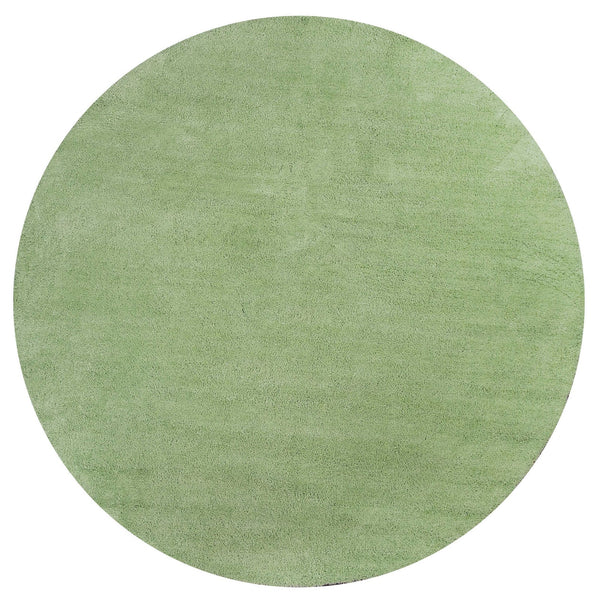 Homeroots 6' Round Spearmint Green Plain Indoor Area Rug  Polyester 352617