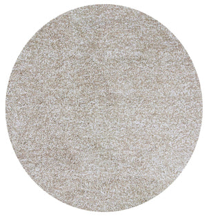 Homeroots 6' Ivory Round Hand Woven Area Rug  Polyester 352618