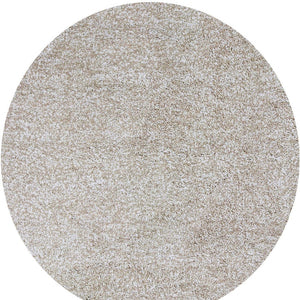 Homeroots 6' Ivory Round Hand Woven Area Rug  Polyester 352618