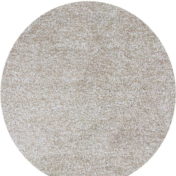Homeroots 6' Ivory Round Hand Woven Area Rug  Polyester 352618