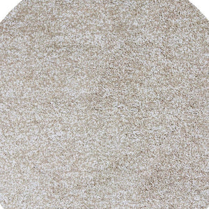 Homeroots 6' Ivory Round Hand Woven Area Rug  Polyester 352618