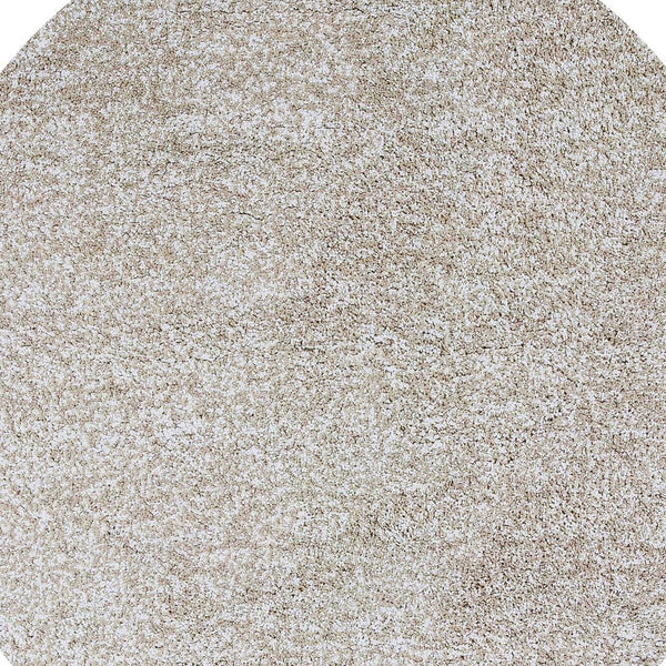 Homeroots 6' Ivory Round Hand Woven Area Rug  Polyester 352618
