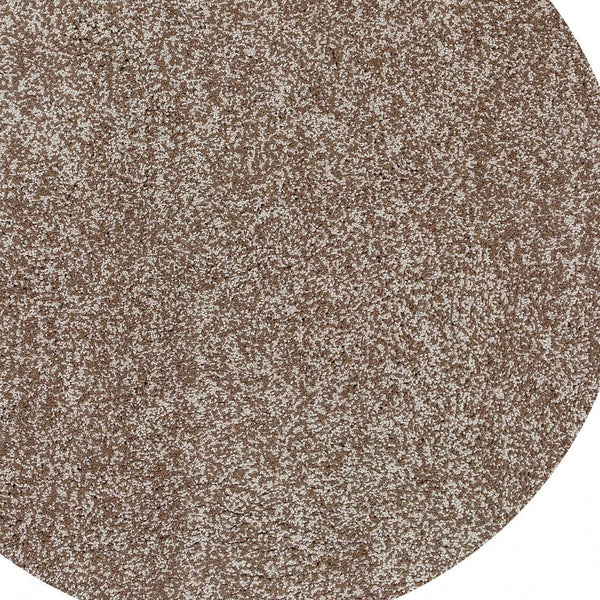 Homeroots 6' Round Beige Heather Plain Indoor Area Rug  Polyester 352619
