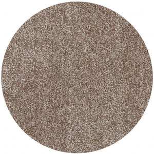 Homeroots 6' Round Beige Heather Plain Indoor Area Rug  Polyester 352619