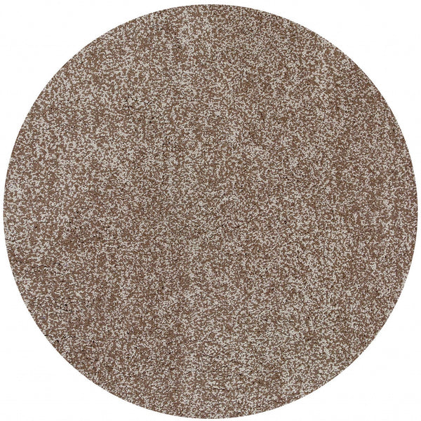 Homeroots 6' Round Beige Heather Plain Indoor Area Rug  Polyester 352619