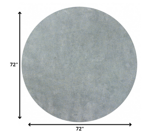 Homeroots 6' Blue Heather Round Indoor Shag Rug  Polyester 352620