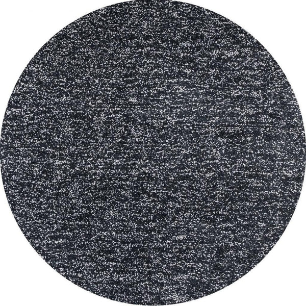 HomeRoots 8' Hand-Woven Black and White Round Rug - Artisan Crafted, Durable, Contemporary Style for Your Home 6' Round 352621