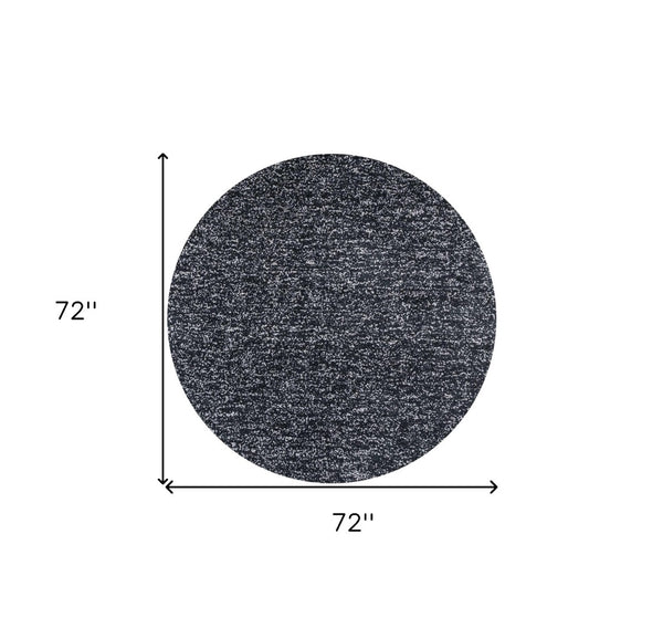 HomeRoots 8' Hand-Woven Black and White Round Rug - Artisan Crafted, Durable, Contemporary Style for Your Home 6' Round 352621