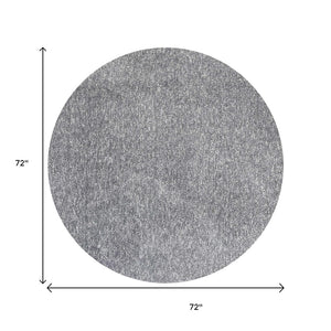 HomeRoots 8' Gray Round Hand-Woven Area Rug - Artisan Crafted, Soft Polyester for Comfort and Timeless Style 6' Round 352623