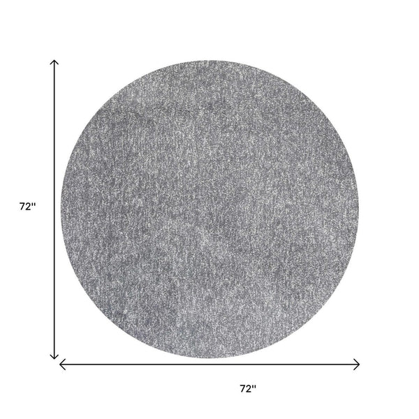 HomeRoots 8' Gray Round Hand-Woven Area Rug - Artisan Crafted, Soft Polyester for Comfort and Timeless Style 6' Round 352623