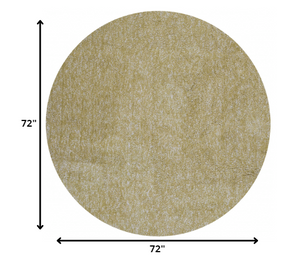 Homeroots 6' Yellow Heather Round Indoor Shag Rug  Polyester 352624