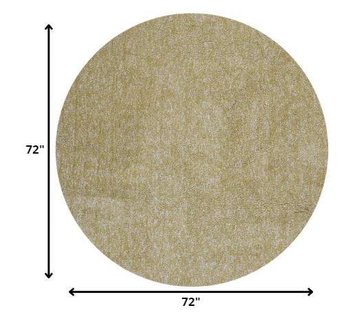 Homeroots 6' Yellow Heather Round Indoor Shag Rug  Polyester 352624