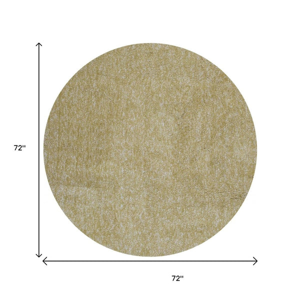 HomeRoots 8' Yellow Hand-Woven Round Rug - Artisan Crafted, Durable Polyester for Stylish Living Spaces 6' Round 352624