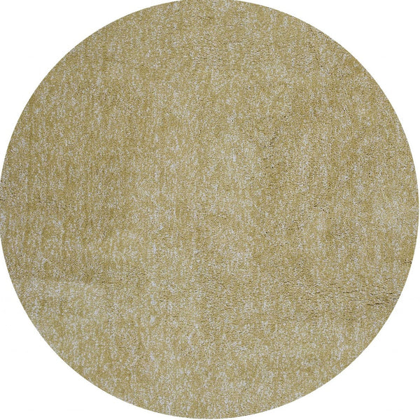 Homeroots 6' Yellow Heather Round Indoor Shag Rug  Polyester 352624