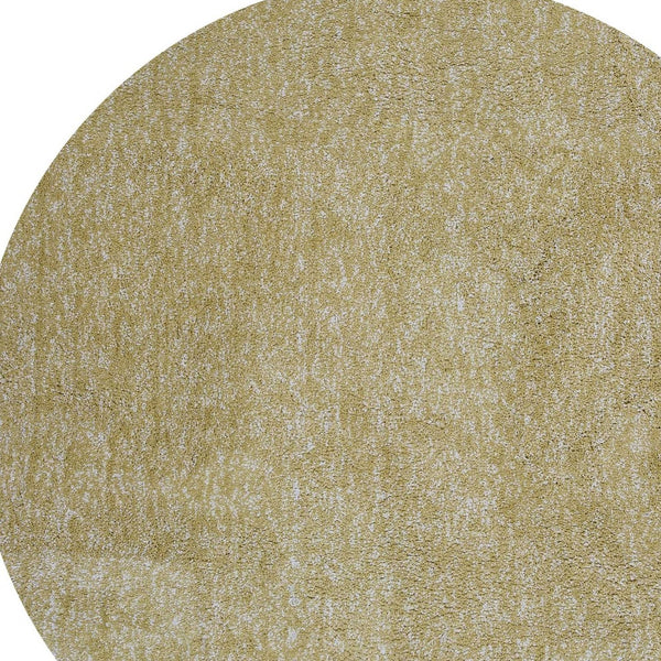 Homeroots 6' Yellow Heather Round Indoor Shag Rug  Polyester 352624